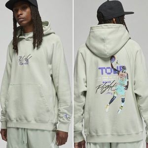 JORDAN Mens Flight Heritage Pullover Hoodie L Seafoam NWOT